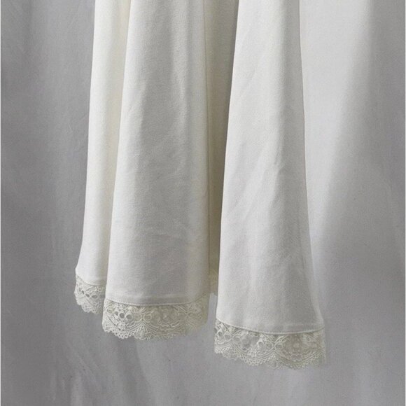 NWT LULUS White Lace Trim Skater Dress Womens Size Small Reach Out My Hand Lined - Picture 6 of 14